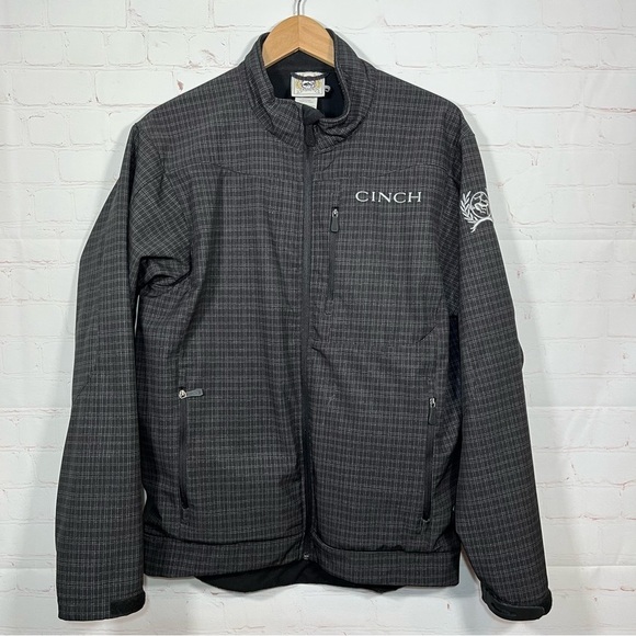 Cinch Softshell Jacket Mens Small Black Full Zip Western Coat Fleece Lined - Picture 1 of 16